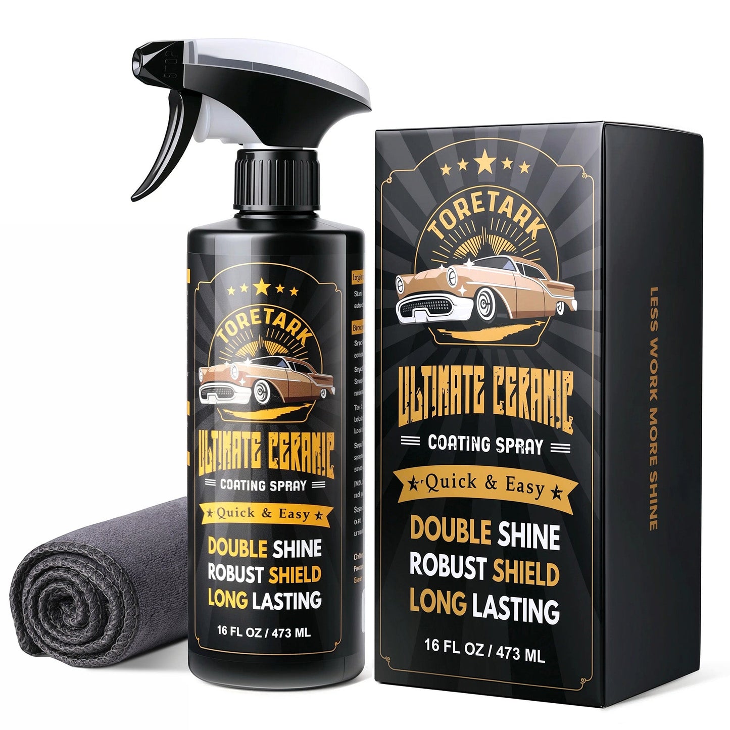 Toretark® Spray de revêtement céramique automobile ultime 473 ml