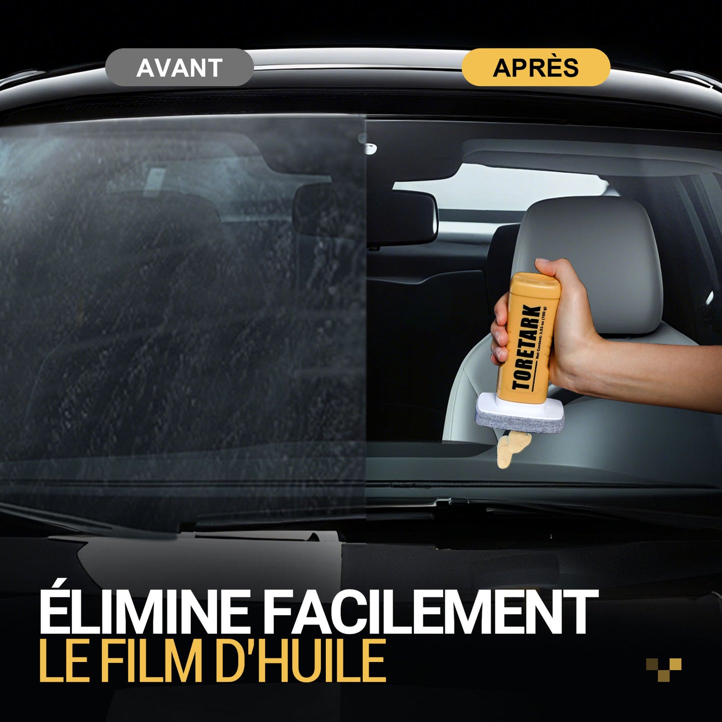 Toretark® Brosse dégraissante ultime pour élimination du film d'huile automobile