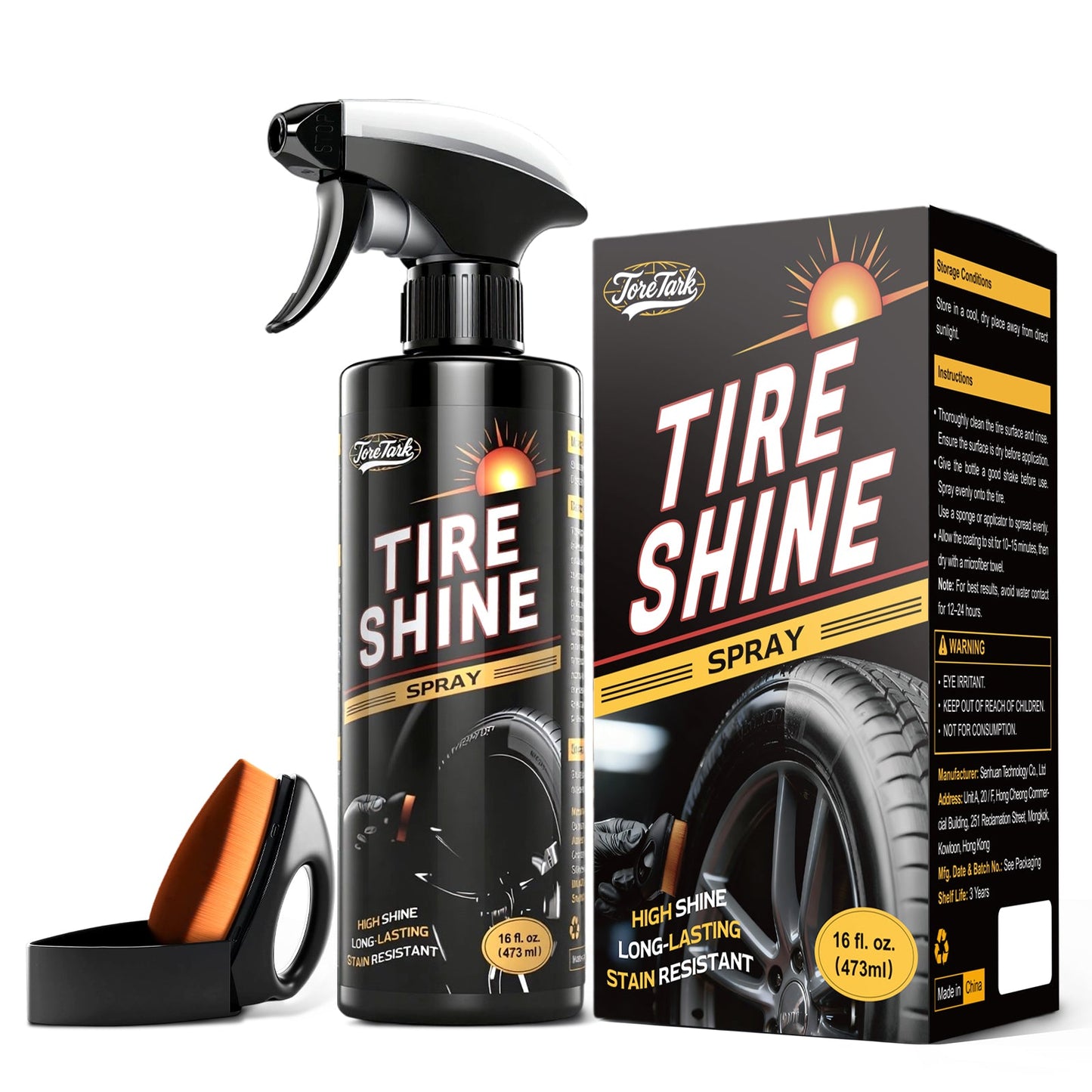 Spray Brillant pour Pneus Anti-Taches à Effet Instantané et Longue Durée