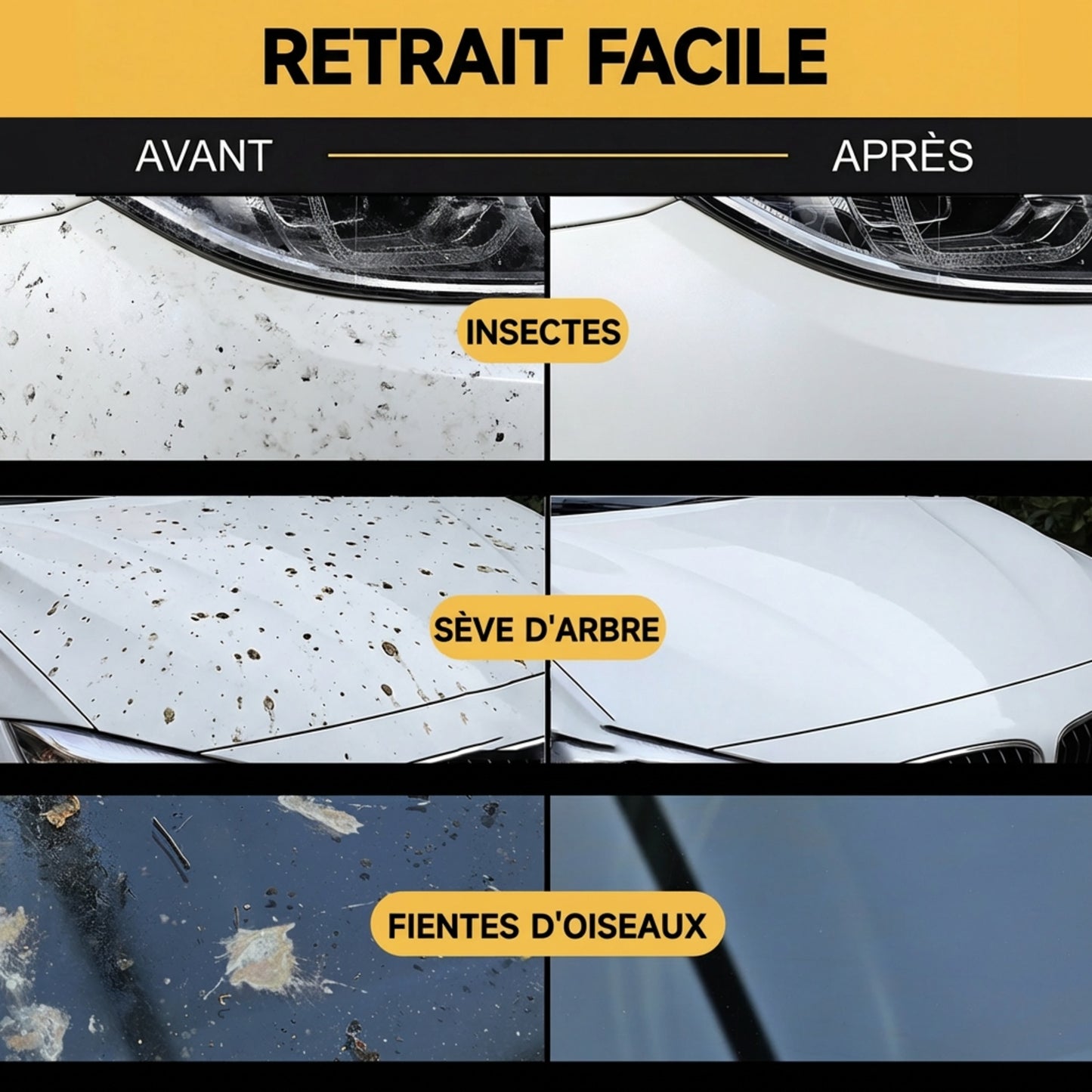 Spray puissant éliminateur d’insectes pour voiture