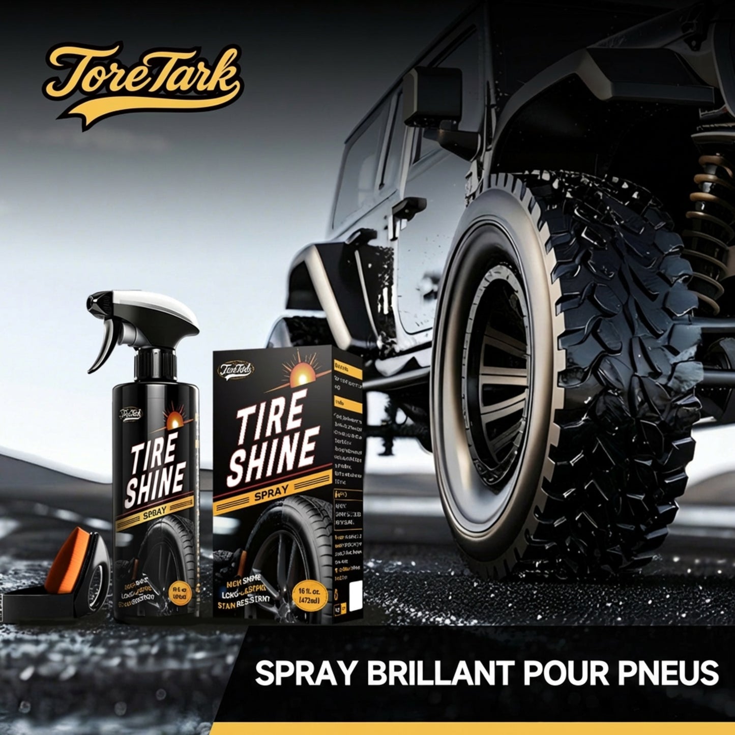 Spray Brillant pour Pneus Anti-Taches à Effet Instantané et Longue Durée