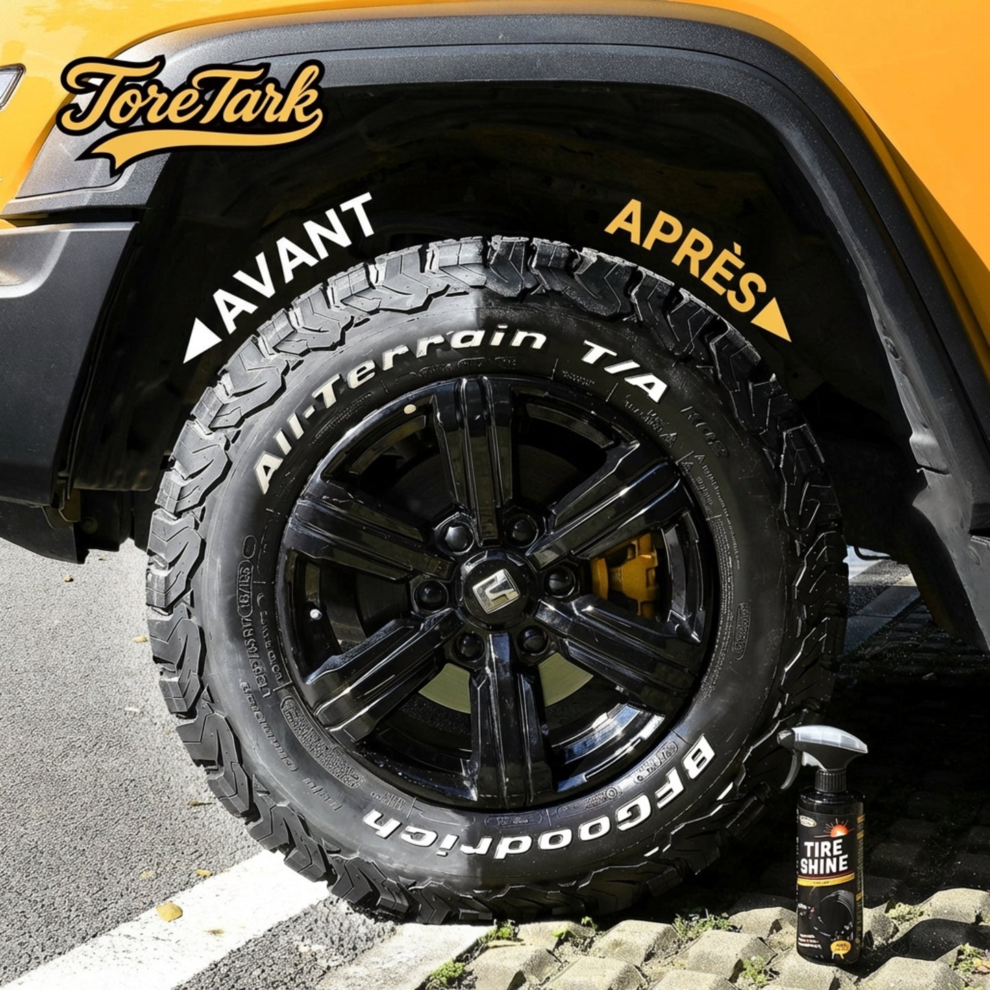 Spray Brillant pour Pneus Anti-Taches à Effet Instantané et Longue Durée