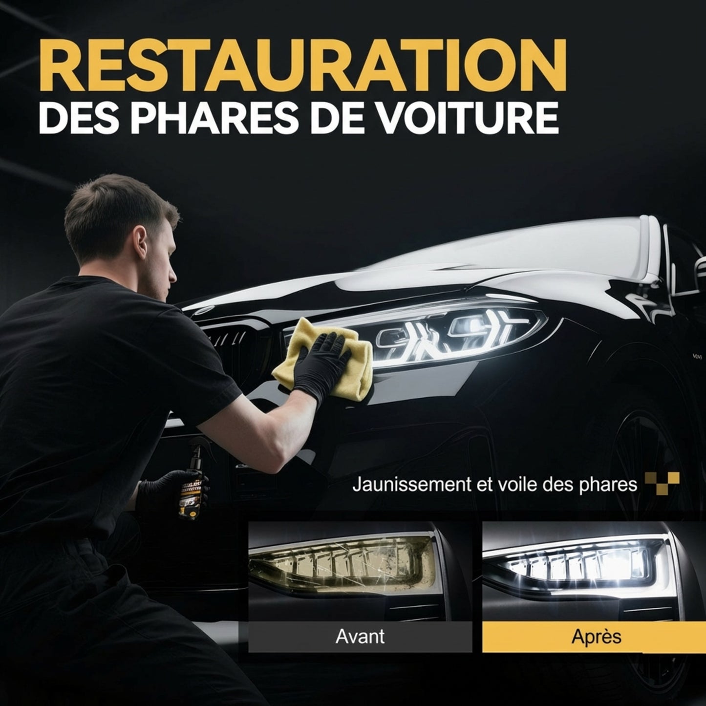 Kit de restauration et de protection des phares de voiture