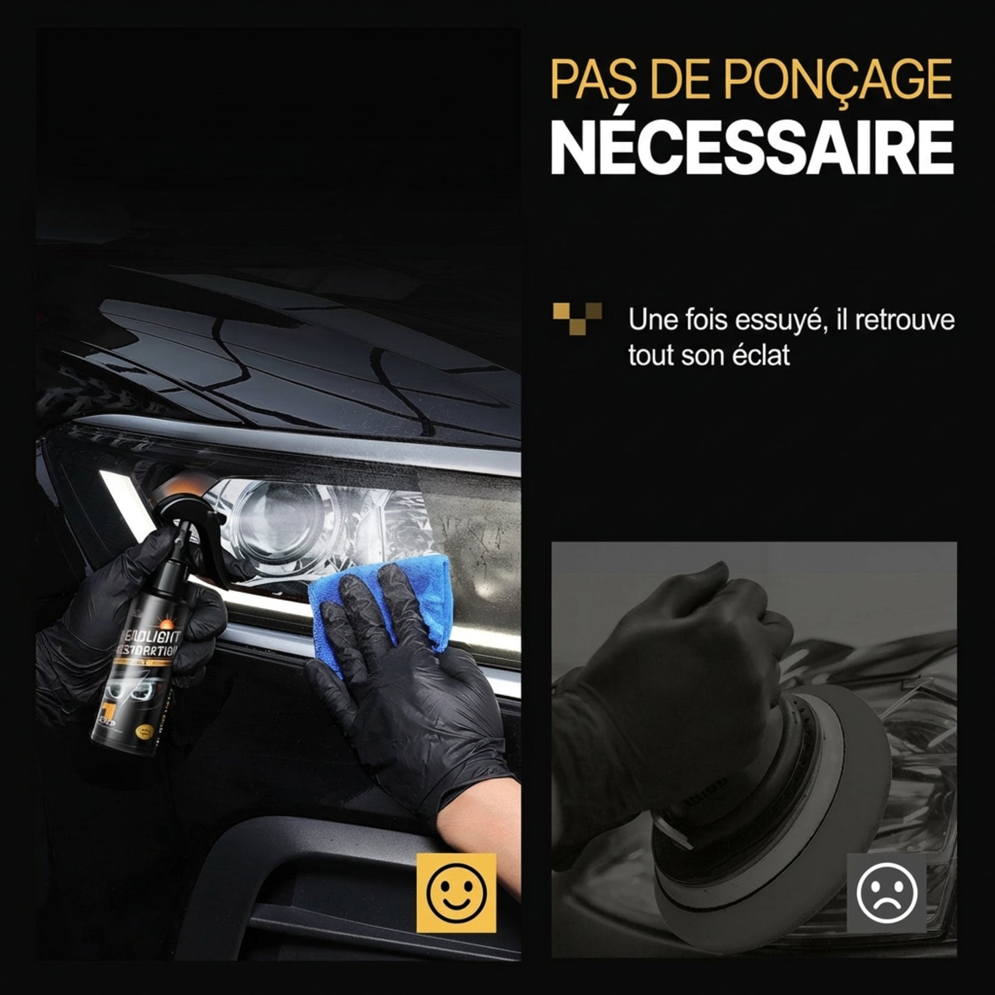 Kit de restauration et de protection des phares de voiture